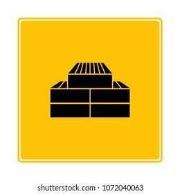 bricks icon in yellow background