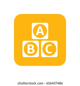 Bricks for kids, toy. Flat color icon. Baby items for newborns. Illustration