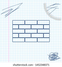 Bricks line sketch icon isolated on white background. Vector Illustration