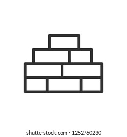 bricks. linear icon. Line with editable stroke