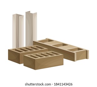 Ziegel und Metallprofile mit Hanfbestandteil als Vektorgrafik