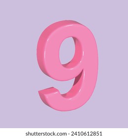 Bricks with numbers. Numeral cube concept. Realistic 3d object cartoon style. Vector colorful illustration.