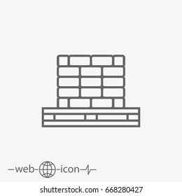 bricks on pallet vector icon