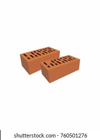 Bricks on a white background