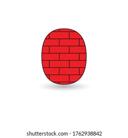 Bricks  red colors logo with  icon