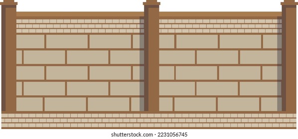 Ladrillos o gatos de piedra protegen las compuertas con recubrimiento metálico, protección de la puerta de entrada de la madera de la valla de ilustración plana vectorial, aislada en blanco.