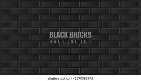 Bricks texture background. Creative black background. Elegant dark background. Bricks wall background illustration
