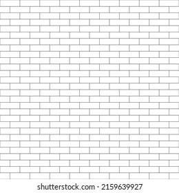 Bricks texture line art isolated on white background is in Seamless pattern - vector illustration