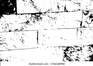 Bricks texture. Stone background.Grunge texture. Grunge black and white vector overlay. Grungy grainy surface.