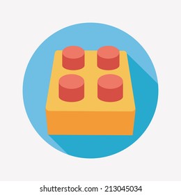 bricks toy flat icon with long shadow,eps10