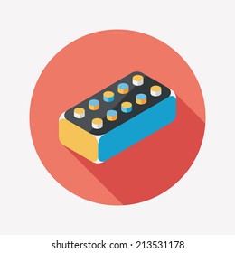 bricks toy flat icon with long shadow,eps10