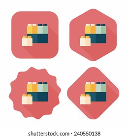 bricks toy flat icon with long shadow,eps10