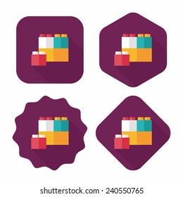 bricks toy flat icon with long shadow,eps10