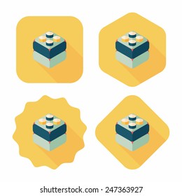 bricks toy flat icon with long shadow,eps10
