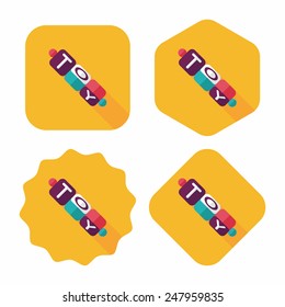 bricks toy flat icon with long shadow,eps10