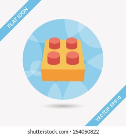 bricks toy flat icon with long shadow,eps10