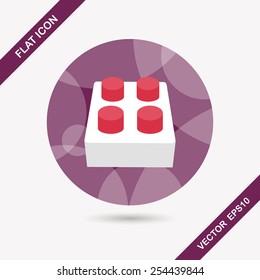 bricks toy flat icon with long shadow,eps10
