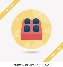 bricks toy flat icon with long shadow,eps10