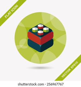 bricks toy flat icon with long shadow,eps10