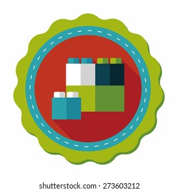 bricks toy flat icon with long shadow,eps10