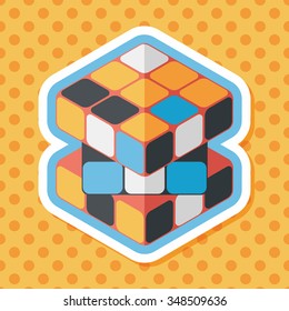 bricks toy flat icon with long shadow,eps10