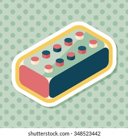 bricks toy flat icon with long shadow,eps10