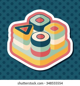 bricks toy flat icon with long shadow,eps10