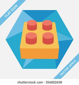 bricks toy flat icon with long shadow,eps10