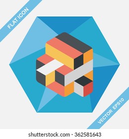 bricks toy flat icon with long shadow,eps10