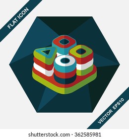 bricks toy flat icon with long shadow,eps10