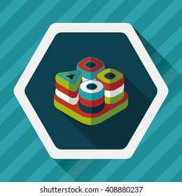 bricks toy flat icon with long shadow,eps10