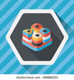 bricks toy flat icon with long shadow,eps10