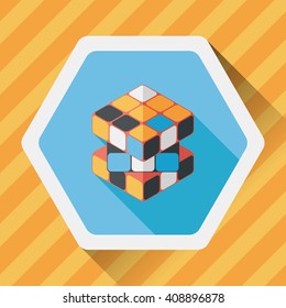 bricks toy flat icon with long shadow,eps10