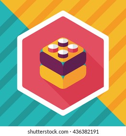 bricks toy flat icon with long shadow,eps10