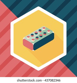 bricks toy flat icon with long shadow,eps10
