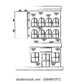 Bricks urban building sketch