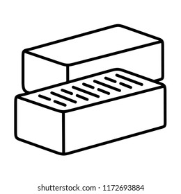 Bricks. Vector flat outline icon illustration isolated on white background.