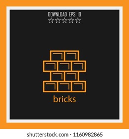 bricks vector icon