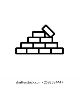 bricks vector icon line sign