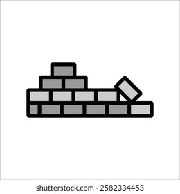 bricks vector icon line sign