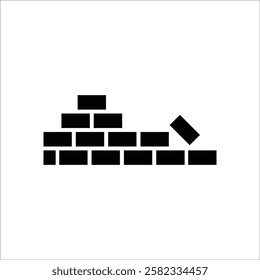 bricks vector icon line sign