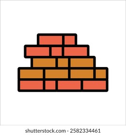 bricks vector icon line sign