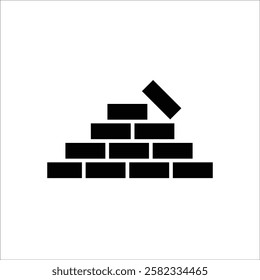 bricks vector icon line sign