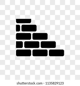 Bricks vector icon on transparent background, Bricks icon