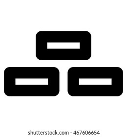 Bricks vector icon. Style is contour flat icon symbol, black color, white background.