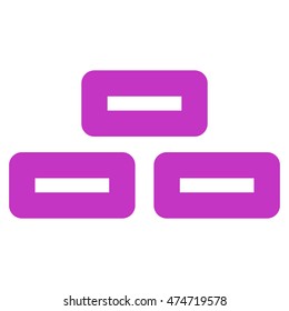 Bricks vector icon. Style is linear flat icon symbol, violet color, white background.