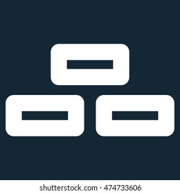 Bricks vector icon. Style is outline flat icon symbol, white color, dark blue background.