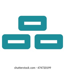 Bricks vector icon. Style is stroke flat icon symbol, soft blue color, white background.
