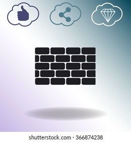 bricks vector icon. Wall.