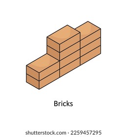 Bricks  Vector Isometric Filled Outline icon for your digital or print projects.